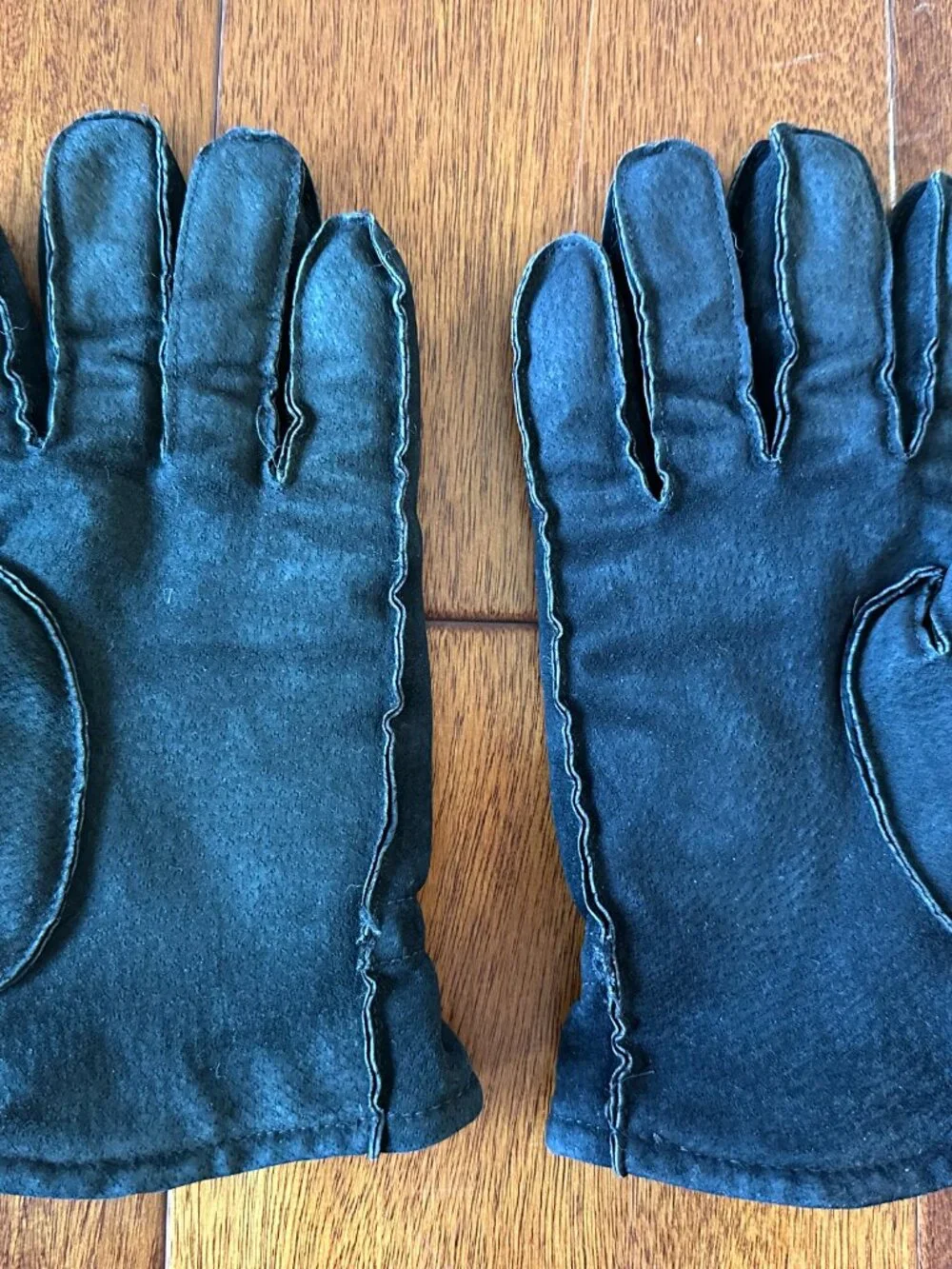 Nubuck Leather Thinsulate Gloves Black Women's Large Warm